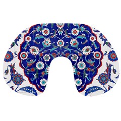 Art Pattern Design Blue Old Style Travel Neck Pillow by Jancukart