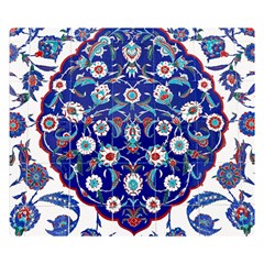 Art Pattern Design Blue Old Style Two Sides Premium Plush Fleece Blanket (small)