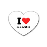 I love elijah Rubber Coaster (Heart) Front