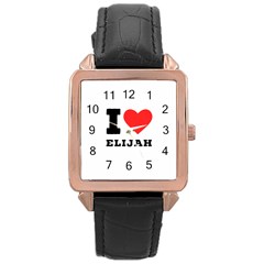 I Love Elijah Rose Gold Leather Watch  by ilovewhateva