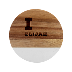 I Love Elijah Marble Wood Coaster (round) by ilovewhateva