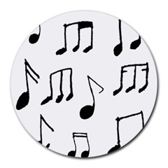 Music Is The Answer Phrase Concept Graphic Round Mousepad by dflcprintsclothing