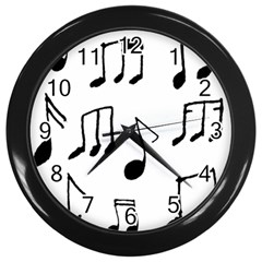 Music Is The Answer Phrase Concept Graphic Wall Clock (black) by dflcprintsclothing