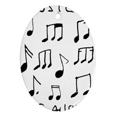 Music Is The Answer Phrase Concept Graphic Oval Ornament (two Sides) by dflcprintsclothing