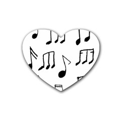 Music Is The Answer Phrase Concept Graphic Rubber Heart Coaster (4 Pack) by dflcprintsclothing