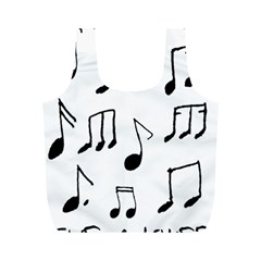 Music Is The Answer Phrase Concept Graphic Full Print Recycle Bag (m) by dflcprintsclothing