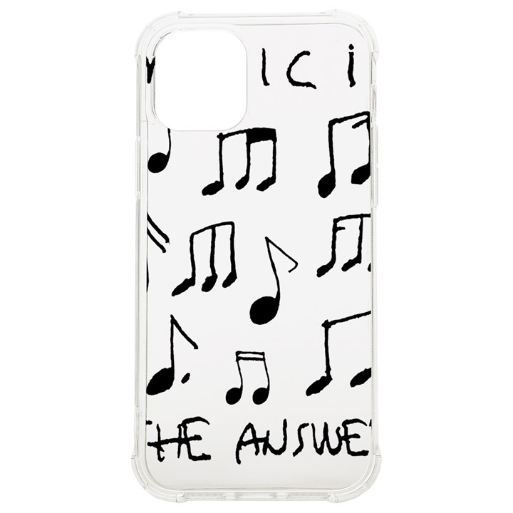 Music Is The Answer Phrase Concept Graphic iPhone 12/12 Pro TPU UV Print Case