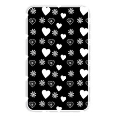 Hearts Snowflakes Black Background Memory Card Reader (rectangular) by Jancukart