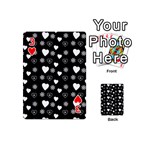 Hearts Snowflakes Black Background Playing Cards 54 Designs (Mini) Front - Heart3