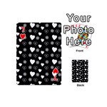 Hearts Snowflakes Black Background Playing Cards 54 Designs (Mini) Front - Heart7