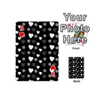 Hearts Snowflakes Black Background Playing Cards 54 Designs (Mini) Front - Heart9