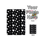 Hearts Snowflakes Black Background Playing Cards 54 Designs (Mini) Back