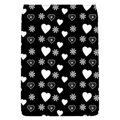 Hearts Snowflakes Black Background Removable Flap Cover (s) by Jancukart