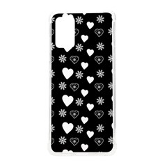 Hearts Snowflakes Black Background Samsung Galaxy S20plus 6 7 Inch Tpu Uv Case by Jancukart