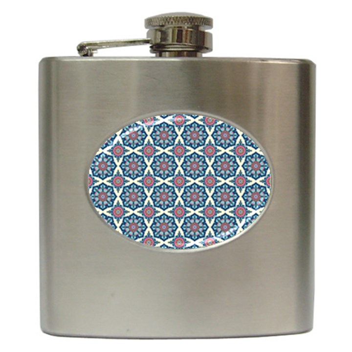 Mandala Seamless Background Texture Hip Flask (6 oz)