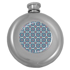 Mandala Seamless Background Texture Round Hip Flask (5 Oz)