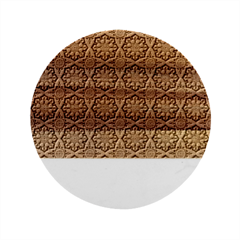 Mandala Seamless Background Texture Marble Wood Coaster (round)