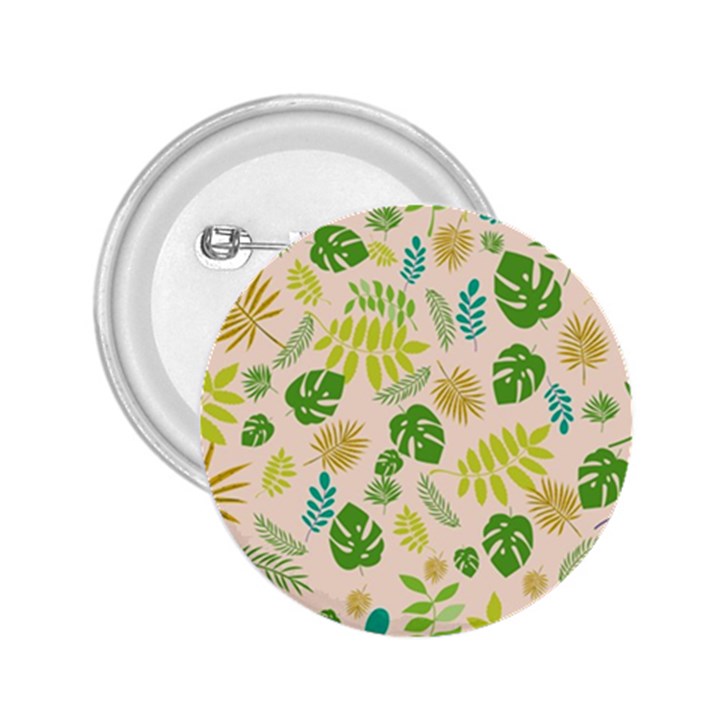 Tropical Leaf Leaves Palm Green 2.25  Buttons