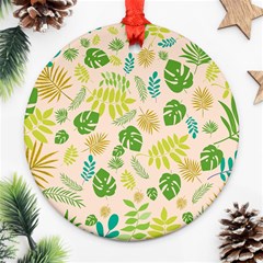 Tropical Leaf Leaves Palm Green Ornament (round)