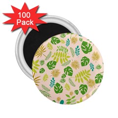 Tropical Leaf Leaves Palm Green 2 25  Magnets (100 Pack) 