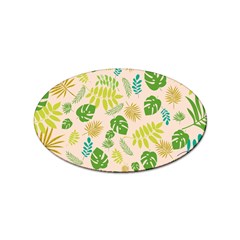 Tropical Leaf Leaves Palm Green Sticker (oval) by Jancukart