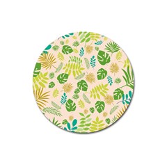 Tropical Leaf Leaves Palm Green Magnet 3  (round) by Jancukart