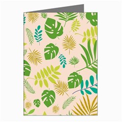 Tropical Leaf Leaves Palm Green Greeting Cards (pkg Of 8) by Jancukart