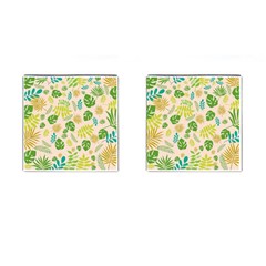 Tropical Leaf Leaves Palm Green Cufflinks (square)