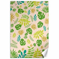 Tropical Leaf Leaves Palm Green Canvas 24  X 36 