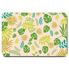 Tropical Leaf Leaves Palm Green Large Doormat by Jancukart