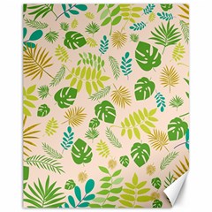 Tropical Leaf Leaves Palm Green Canvas 11  X 14 