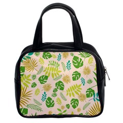 Tropical Leaf Leaves Palm Green Classic Handbag (two Sides)