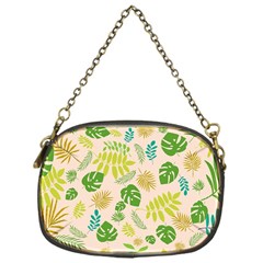 Tropical Leaf Leaves Palm Green Chain Purse (one Side)