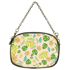 Tropical Leaf Leaves Palm Green Chain Purse (two Sides)