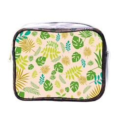 Tropical Leaf Leaves Palm Green Mini Toiletries Bag (one Side)