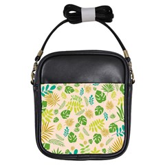 Tropical Leaf Leaves Palm Green Girls Sling Bag