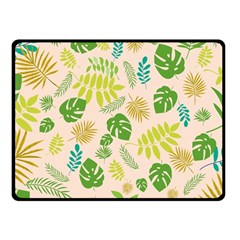 Tropical Leaf Leaves Palm Green Fleece Blanket (small) by Jancukart