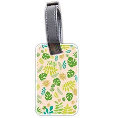 Tropical Leaf Leaves Palm Green Luggage Tag (two Sides) by Jancukart