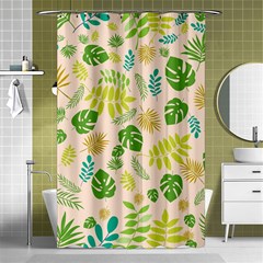 Tropical Leaf Leaves Palm Green Shower Curtain 48  X 72  (small) 