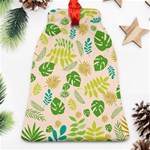 Tropical Leaf Leaves Palm Green Bell Ornament (Two Sides) Back