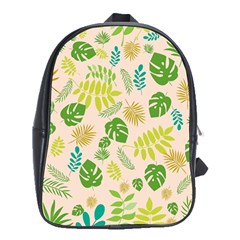 Tropical Leaf Leaves Palm Green School Bag (xl) by Jancukart