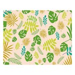 Tropical Leaf Leaves Palm Green Two Sides Premium Plush Fleece Blanket (Large) 80 x60  Blanket Front