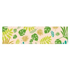 Tropical Leaf Leaves Palm Green Oblong Satin Scarf (16  X 60 ) by Jancukart