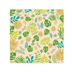 Tropical Leaf Leaves Palm Green Square Satin Scarf (30  X 30 )