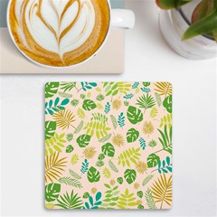 Tropical Leaf Leaves Palm Green Uv Print Square Tile Coaster  by Jancukart