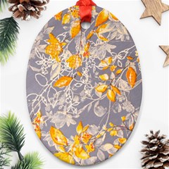 Fabric Floral Background Ornament (oval)