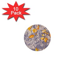 Fabric Floral Background 1  Mini Buttons (10 Pack) 