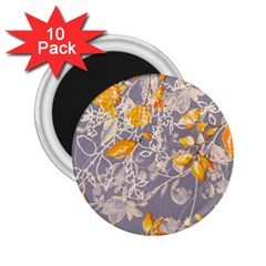 Fabric Floral Background 2 25  Magnets (10 Pack) 