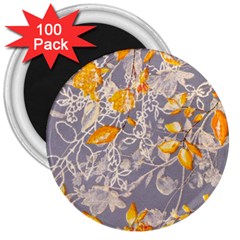 Fabric Floral Background 3  Magnets (100 Pack)