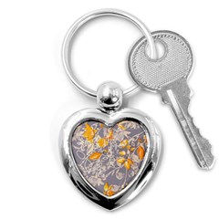 Fabric Floral Background Key Chain (heart) by Jancukart